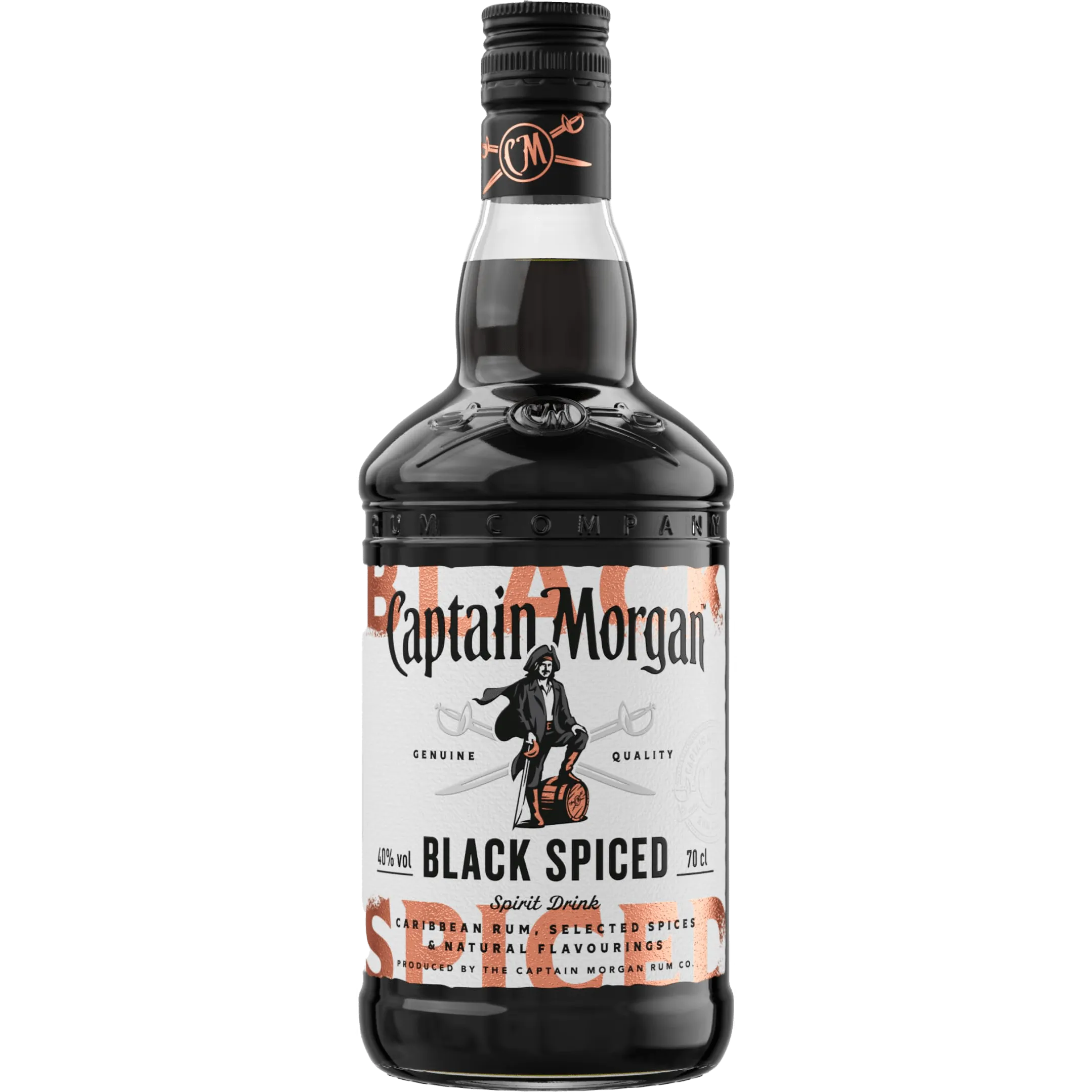 Captain Morgan Black Spiced Spirit Drink with Caribbean Rum