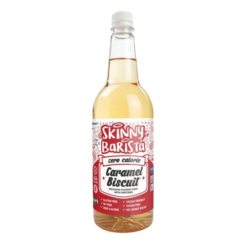 Caramel Biscuit Flavour Barista Zero Calorie Sugar Free Skinny Coffee Syrup - 1 Litre