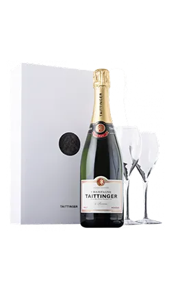 Taittinger Brut Reserve 750ml   2 Flutes Giftpack